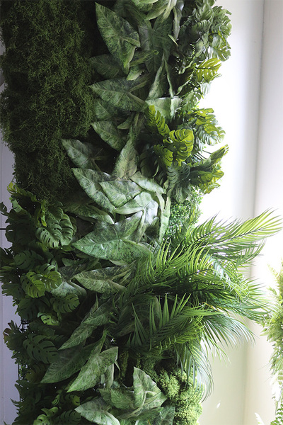 Greeneta, ścianka jednostronna ze sztucznych roślin