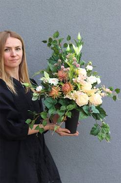 Riserte, komplet dekoracji nagrobnych, bukiet + wiązanka