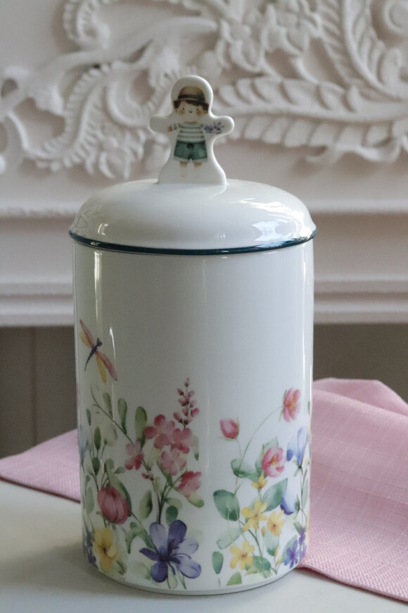 Pan Kwiatek, ceramiczny pojemnik z pokrywką