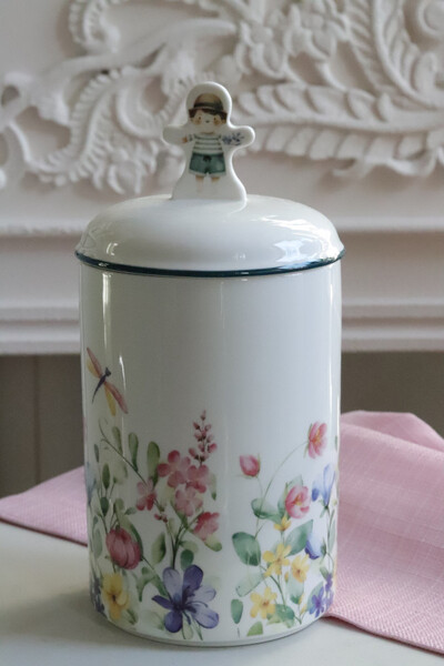 Pan Kwiatek, ceramiczny pojemnik z pokrywką