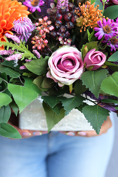 kompozycja w gąbce, bez naczynia, do własnej donicy, Merire, wym.46x65x43cm