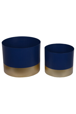 Basta, osłonka metalowa ze złotym spodem, granatowa, kpl.2szt
