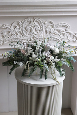 White Snow, świąteczny stroik, wym.32x60x25cm