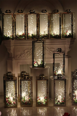 Angelo Christmas Gold, świąteczna dekoracja LED w lampionie, wys.62cm