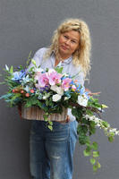 Pink&Blue, kompozycja nagrobna w skrzynce