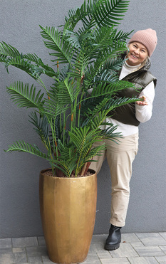 Areca Złota Bajka, wysokiej jakości sztuczna palma w metalowej donicy, wys.180cm