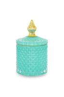 Palermo B, dekoracyjny pojemnik / amfora, turkus, wym.14x8.5x8.5cm 