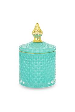 Palermo B, dekoracyjny pojemnik / amfora, turkus, wym.14x8.5x8.5cm