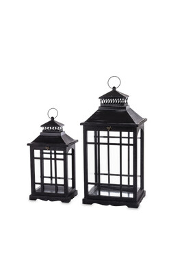 Rennes, drewniany lampion latarenka, kpl.2szt, wys.69/51cm