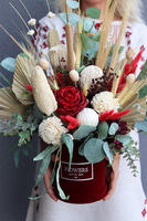 flowerbox welurowy z suszem, Marttimo Bordo Velvet