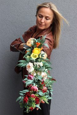 Tęcza Beauty, kolorowa girlanda kwiatowa, dł.70cm