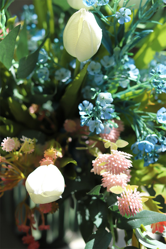 Hedina, bukiet z tulipanami w wazonie, wys.43cm