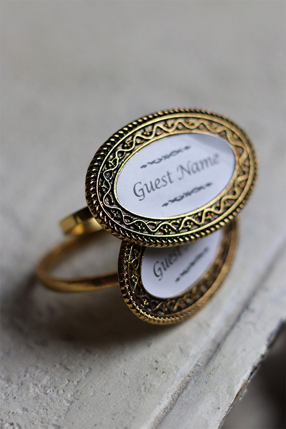 Twój Gość, metalowe obrączki na serwetki z polem na dedykację