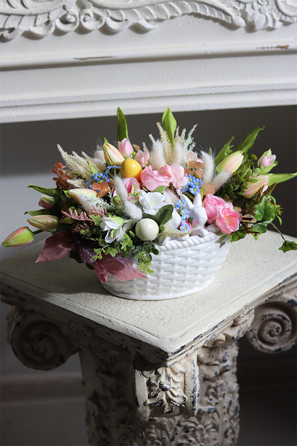 kompozycja wielkanocna / stroik Pastelowa