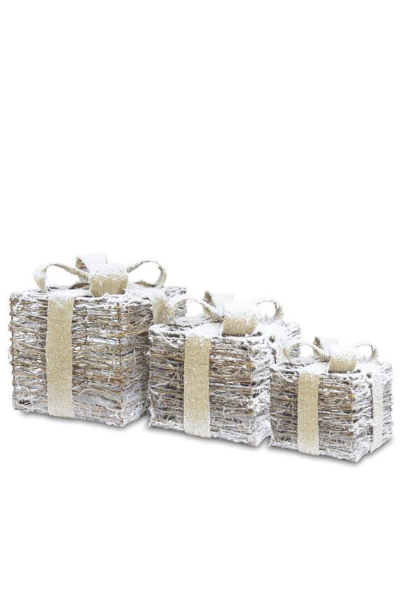 Rattan Gift Gold, świąteczne prezenty/dekoracja LED