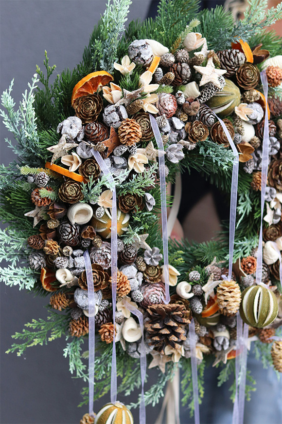 komplet dekoracji - wianek na drzwi & wianek sufitowy podwieszany, Naturanessa 