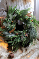 Zimowe Łowy, świąteczny wianek z reniferem