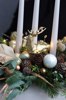 adwentowy stroik ze świecami, Złota Kraina, wym.37x57cm 