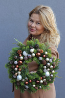 Miedziane Święta, elegancki świąteczny wianek