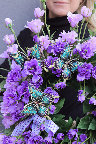 Motyle Violetty, fioletowy wianek na drzwi