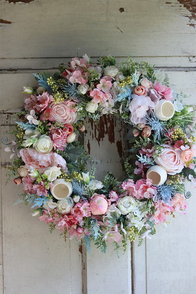 Pastellitano, pastelowy wianek na drzwi, śr.47cm