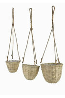 Gustawo, komplet wiklinowych wiszących koszy 3 szt., wym.22/14/18cm