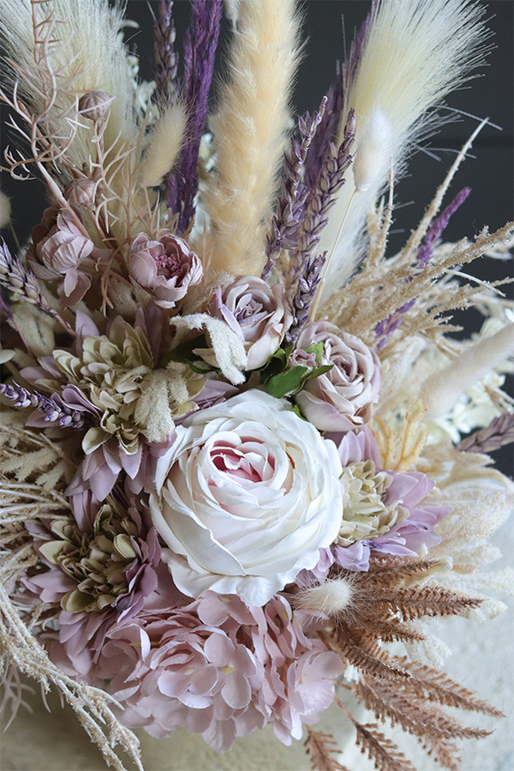 Fioleto Boho House, kompozycja kwiatowa z suszem