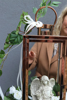 Angelo Garden White & Copper, dekoracja nagrobna w lampionie