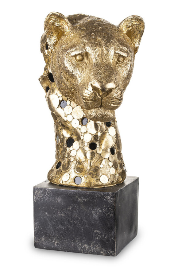 Gepard, złota figurka dekoracyjna popiersie