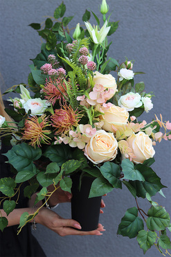 Riserte, bukiet nagrobny we wkładzie, dł.65cm