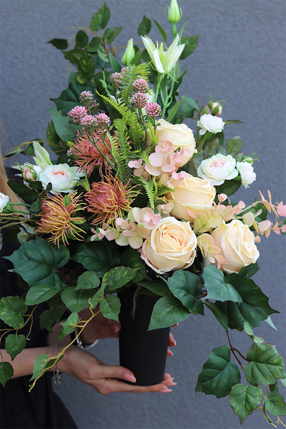 Riserte, komplet dekoracji nagrobnych, bukiet + wiązanka