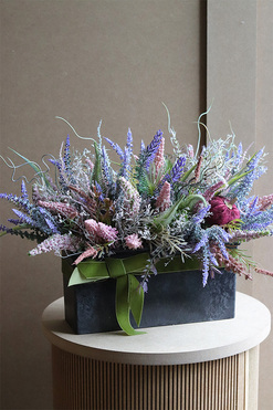 Wrzosowisko Jesienne 2, kompozycja kwiatowa w donicy, wym.30x50x27cm