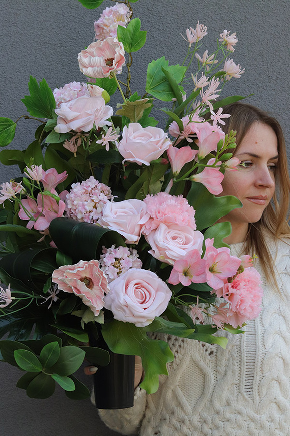 Kalinova Różowa, komplet dekoracji nagrobnych