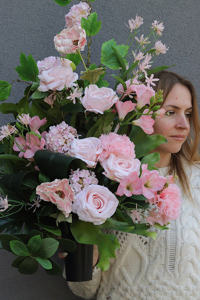 Kalinova Różowa, komplet dekoracji nagrobnych