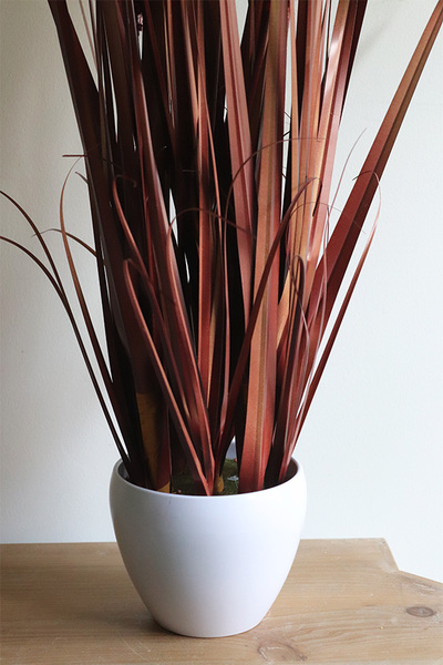 Reddania sztuczna trawa kwitnąca w donicy