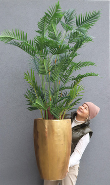Areca Złota Bajka, wysokiej jakości sztuczna palma w metalowej donicy, wys.180cm
