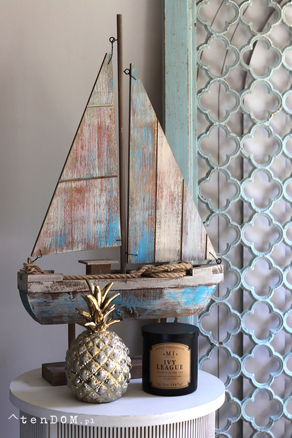 Ananas Gold, figurka ceramiczna, wym.19.5x10x10cm	