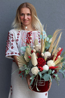 flowerbox welurowy z suszem, Marttimo Bordo Velvet