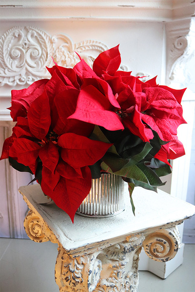 Gwiazda Betlejemska Srebro 2, wysokiej jakości sztuczna roślina