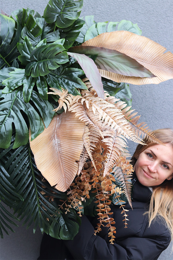 Sopot Cocktail Bar ścianka jednostronna ze sztucznych roślin