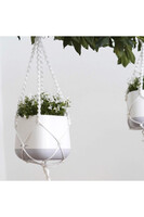 Yula, pleciona makrama do wieszania donic, biała