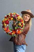 Orangia, jesienny wianek na drzwi