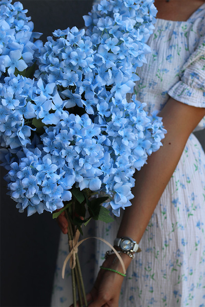 Delicate Blue, bukiet niebieskich hortensji