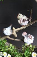 Ptaszki na gałęzi, wiosenny wianek dekoracyjny