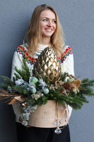 Goldenia, flowerbox świąteczny z karczochem