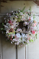 elegancki wiosenny wianek na drzwi, Home Spring, śr.50cm