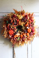 jesienny wianek na drzwi, Pora na Liście, śr.30cm   