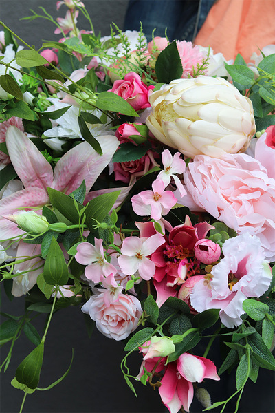 Malediwy Pink, różowa girlanda na stół, dł.140cm 