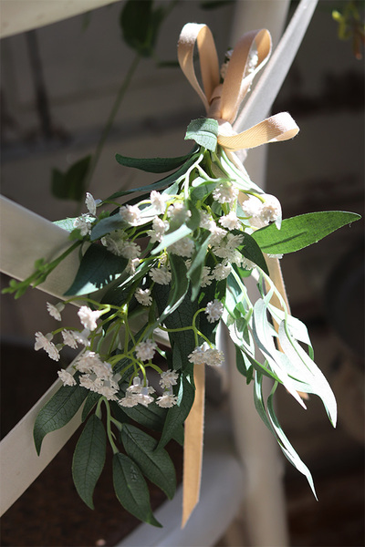 bukiet na krzesło z gipsówki, Sakramento Chair, dł.25cm