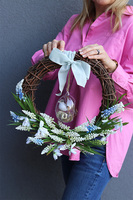 Szafirki&Ptaki, wiosenny wianek na drzwi